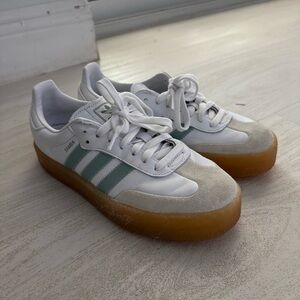 Adidas Cloud White / Wonder Blue / Off White with Gum Sole